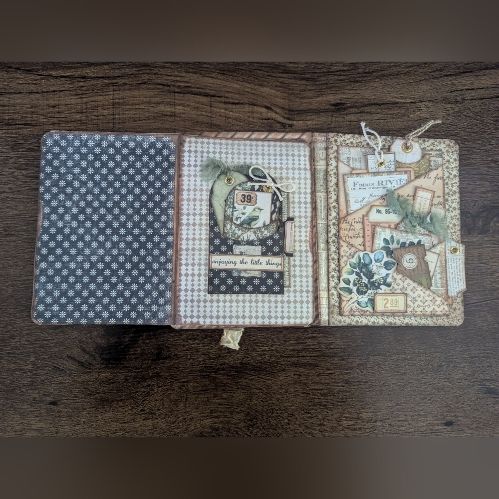 🌻Floral Rustic Junk Journal- Handmade- Recycled Materials- Birds/ Nature- Cream - Picture 5 of 11